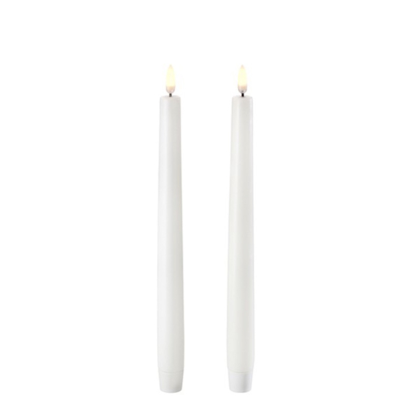 Uyuni Taper Dinerkaarsen Nordic White 2,3 x 20,5 cm set a 2