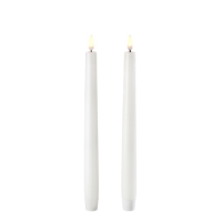 Uyuni Taper Dinerkaarsen Nordic White 2,3 x 20,5 cm set a 2