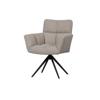 WOOOD Vinny Draaistoel met armleuning Bouclé Zand