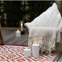 Uyuni Outdoor LED pillar candle, White, 7,8x12,7 cm 