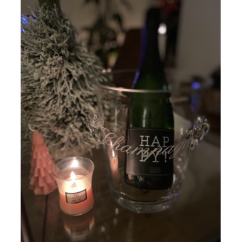 Champagnekoeler glas met opdruk “Champagne”