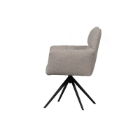 WOOOD Vinny Draaistoel met armleuning Bouclé Zand