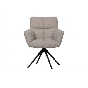 WOOOD Vinny Draaistoel met armleuning Bouclé Zand
