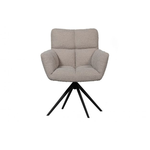 WOOOD Vinny Draaistoel met armleuning Bouclé Zand