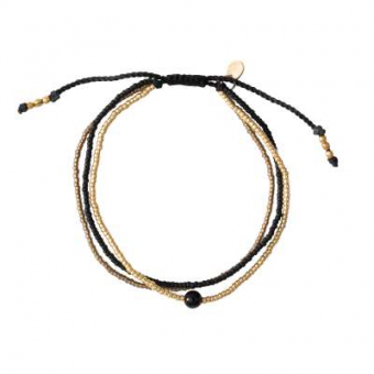 Onyx Bloom Black Gold Armband