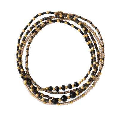 Together Black Onyx Gold Armband