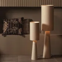 Loft vloerlamp metaal/bouclé naturel 130xø30cm