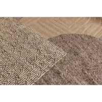 Efia vloerkleed rond wol bruin melange ø200 cm