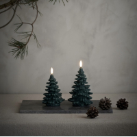 Uyuni LED Kerstboom-Kaars Pine green - Smooth 9x12cm