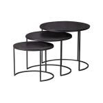 Set van 3 Bijzettafels metaal donker bruin