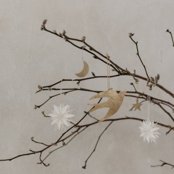 Kersthanger vogel 'Veel moois toegewenst' IK PAK JE IN