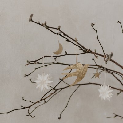 Kersthanger vogel 'Veel moois toegewenst' IK PAK JE IN