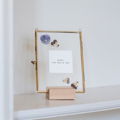 Lijst met droogbloemen goud - mama, wat ben je lief