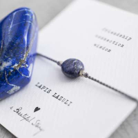 Edelsteen Kaart Lapis Lazuli zilver armband