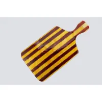 Glazen borrelplank amber & bruine strepen 45 x 23 cm