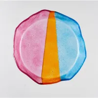 Artisano Glazen Schaalkom S 22x4 - Blauw Magenta Oranje