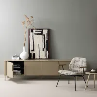 Aure fauteuil chenille beige/zwart