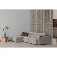 WOOOD Aziz Kussens Velvet Bruin/Naturel – Set van 3