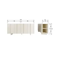 Dressoir grenen dust met optioneel blad van lavasteen