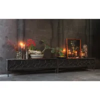 WOOOD Bequest TV-meubel Hout Zwart 160 cm