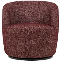 WOOOD Serra draaifauteuil bordeauxrood melange