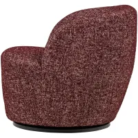 WOOOD Serra draaifauteuil bordeauxrood melange