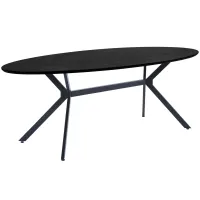 WOOOD Bruno Eettafel Ovaal MDF Zwart 220x100 cm