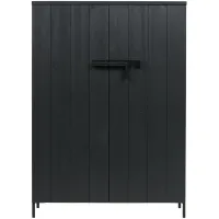 WOOOD Bruut 2-deurs kast grenen geborsteld diepzwart