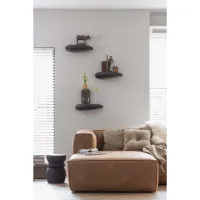 Vaas Celeste vaas glas/hout blauw/groen 23x14cm