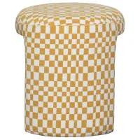 Charlie gestoffeerde kruk ruit dessin geel