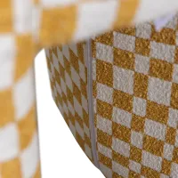 Charlie gestoffeerde kruk ruit dessin geel