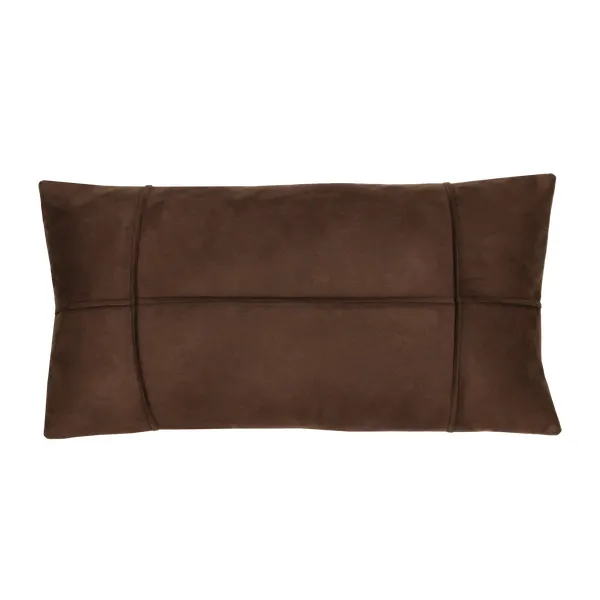 Kussen ruit suède dark chocolate 55x33cm