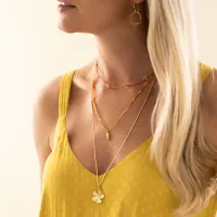 Paradise citrien goudkleurige ketting