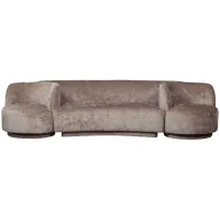 Combi-popular bankje + fauteuils taupe WOOOD