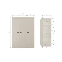 WOOOD Connect 3-Deurs Kledingkast + Lade Dust