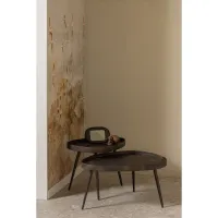 Crude bijzettafels antique brons - set van 2