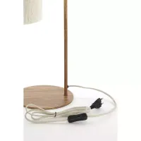 Tafellamp hout print naturel+touw crème