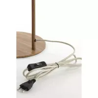 Tafellamp hout print naturel+touw crème
