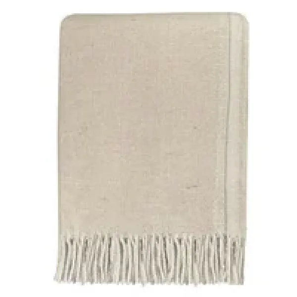Beige double face recycled wool throw Malagoon