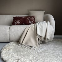 Beige double face recycled wool throw Malagoon