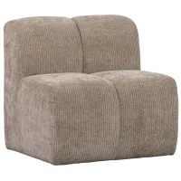 WOOOD Mojo eetbankje 84 cm met rugleuning ribstof donkerzand