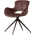 WOOOD Eliva eetkamerstoel structure velvet paars - set van 2