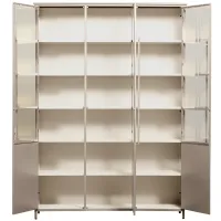 Exhibit XL 3-deurs vitrinekast metaal zand