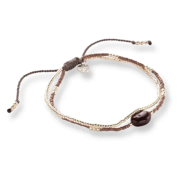 Feeling Granaat armband silver colored