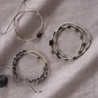 Feeling Granaat armband silver colored