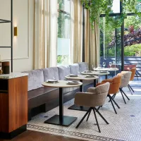 Fenne draaibare eetkamerstoel geweven stof naturel