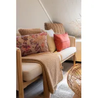 Kussen flower zand paars 55x35cm