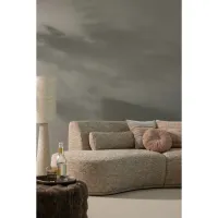  OLVEN Poef Laag Fluffy Stof Bruin WOOOD