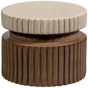 Geer decoratieve bijzettafel keramiek tan 38xø48 cm