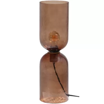 Gigi tafellamp gehamerd glas 51xØ15 cm bruin WOOOD